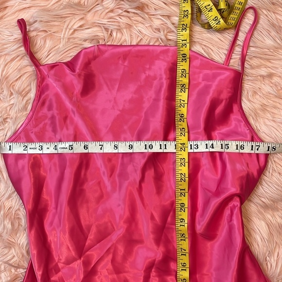 NWT Cider‎ Solid Pink Satin Cowl Neck Cami Mini Dress Size XL - Picture 6 of 6